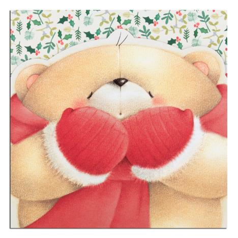 Bear with Mittens Forever Friends Christmas Card